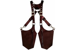 Leather Shoulder Holsters for Men Anti-Theft Hidden Holsters Bag Adjustable Vintage Double Shoulder Armpit Bag for Phone Wall