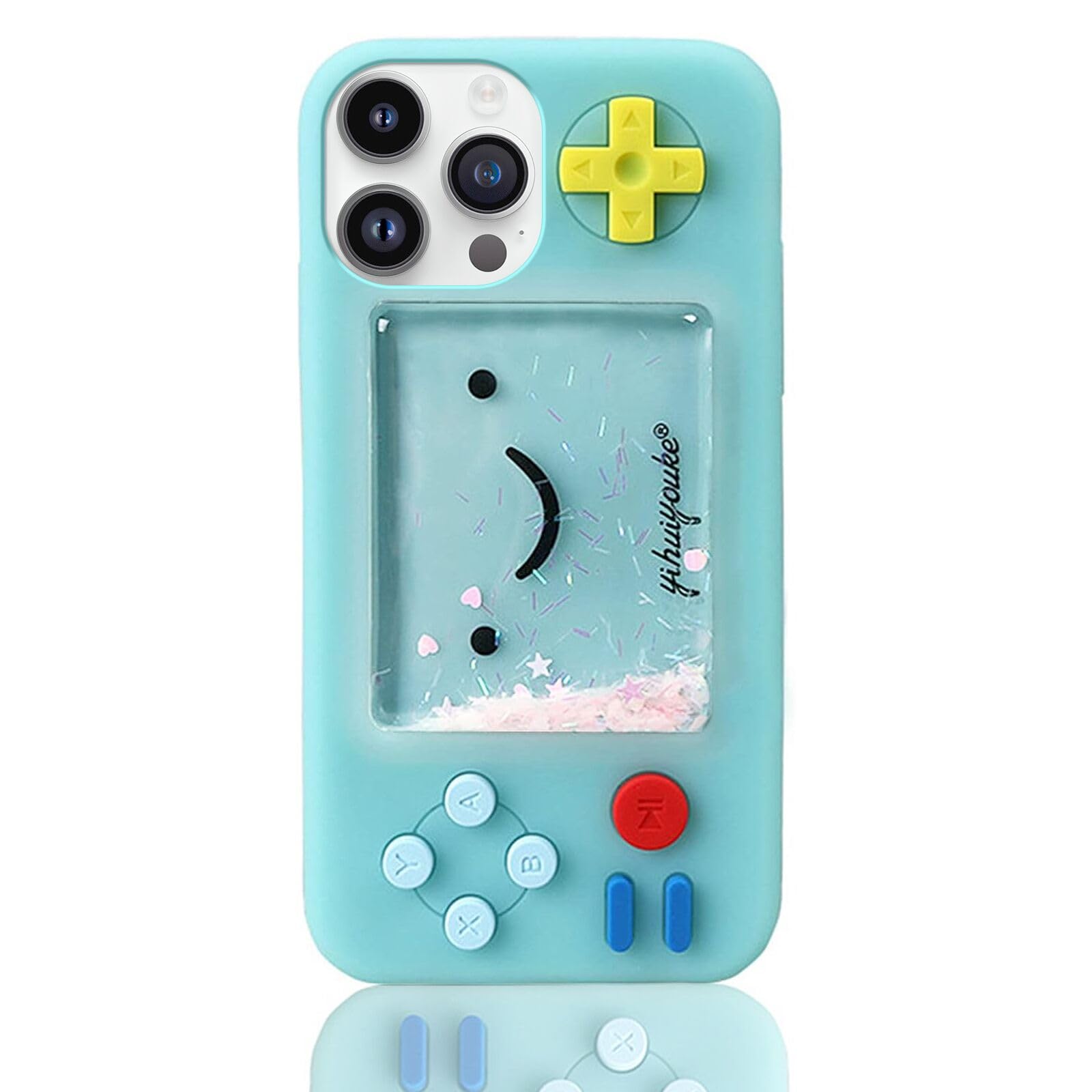 Photo 1 of UnnFiko Squishy 3D Cartoon Game Shape Case Compatible with iPhone 16 Pro Max, Creative Liquid Stars Funny Play Case Soft Rubber Protective Cover (Blue, iPhone 16 Pro Max)