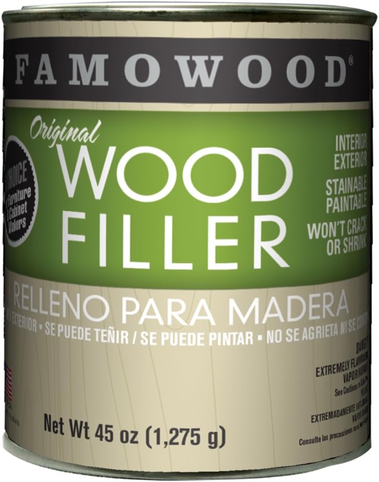 FAMOWOOD Original Wood Filler -Cherry - Quart Net Wt 45oz(1,275g)