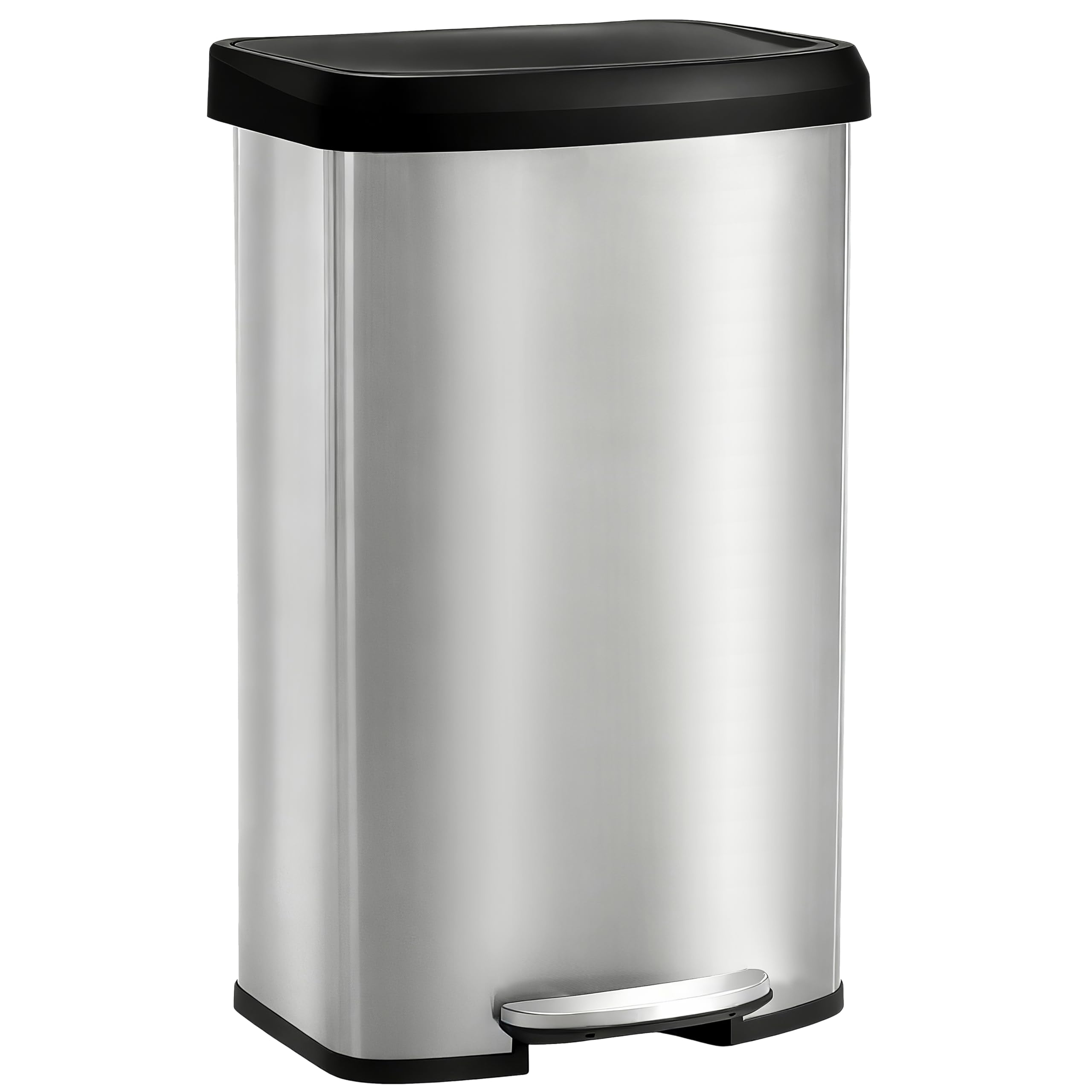 DUMOS 21 Gallon/80 Liter Kitchen Trash Can with Lid, Stainless Steel Garbage Can with Soft-Close Lid & Foot Pedal, Large Step-on Waste Bins Trash and Recycle Bin Combo for Home Office