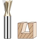 HUHAO 1/2" Shank Dovetail Router Bit, 3/4" Dia Tungsten Carbide Tipped Woodworking Router Bits,Half-Blind &amp; Through Router Bit Great for Making Boxes Drawers Chests,Craftsman Woodworking