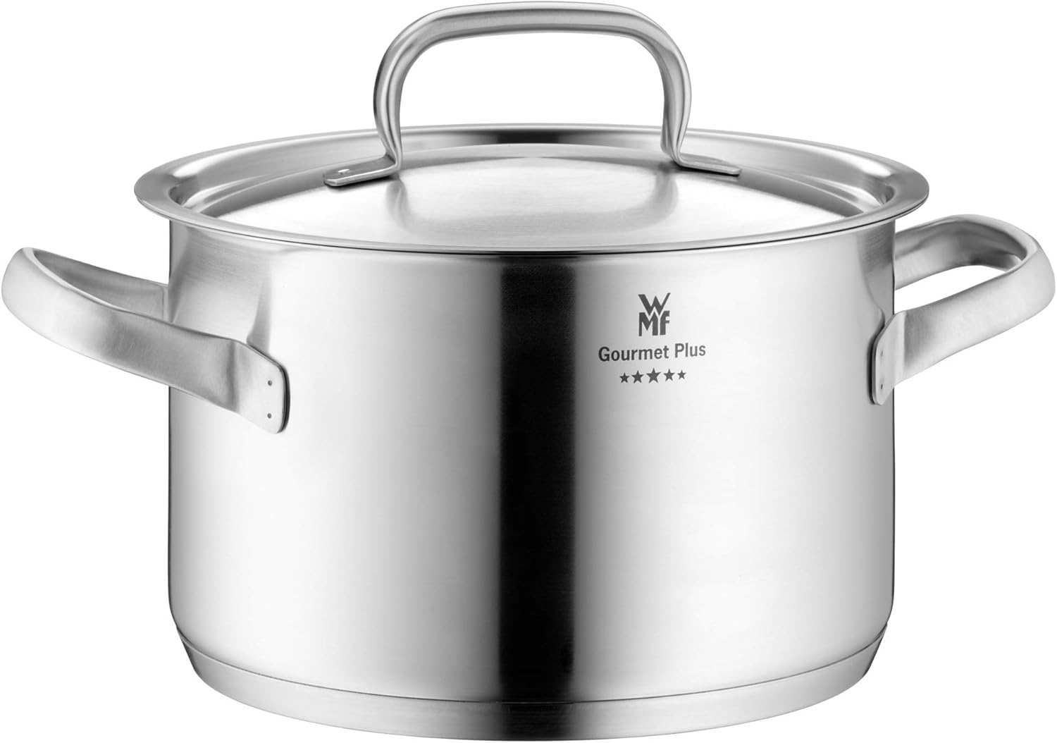 WMF Gourmet Plus 18/10 24-cm Stainless Steel high Casserole with Lid, 5.7 Litres, Stainlesssteel, 24cm