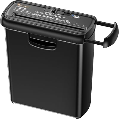 Bonsaii S123-A 6-Sheet Strip-Cut Shredder 9L Bin Auto Start/Overheat 2 Min Run