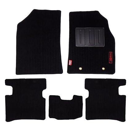 Elegant Cord Black Carpet Car Mats For Hyundai Grand I10 (Set Of 5 Pcs)