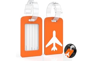 MAROMALIFE 2 Pack Silicone Luggage Tag with Name ID Card Perfect to Quickly Spot Luggage Suitcase, TSA Approved, Luggage Identifiers for Suitcases and Bags, Privacy Protection Travel Suitcase Tags