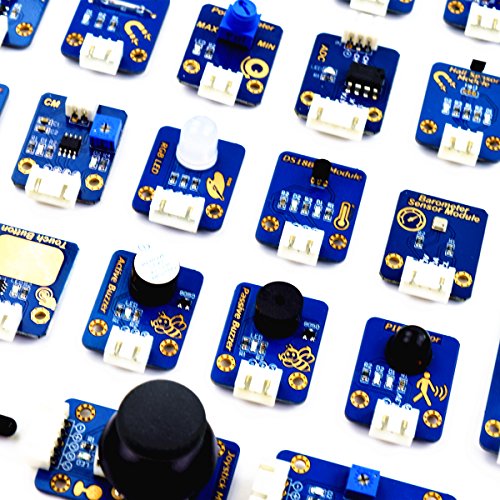 Adeept 46 Modules Ultimate Sensor Kit for Raspberry Pi 3,2 B/B+, BMP180, DHT11, with C and Python Code, 150 Pages PDF Guidebook