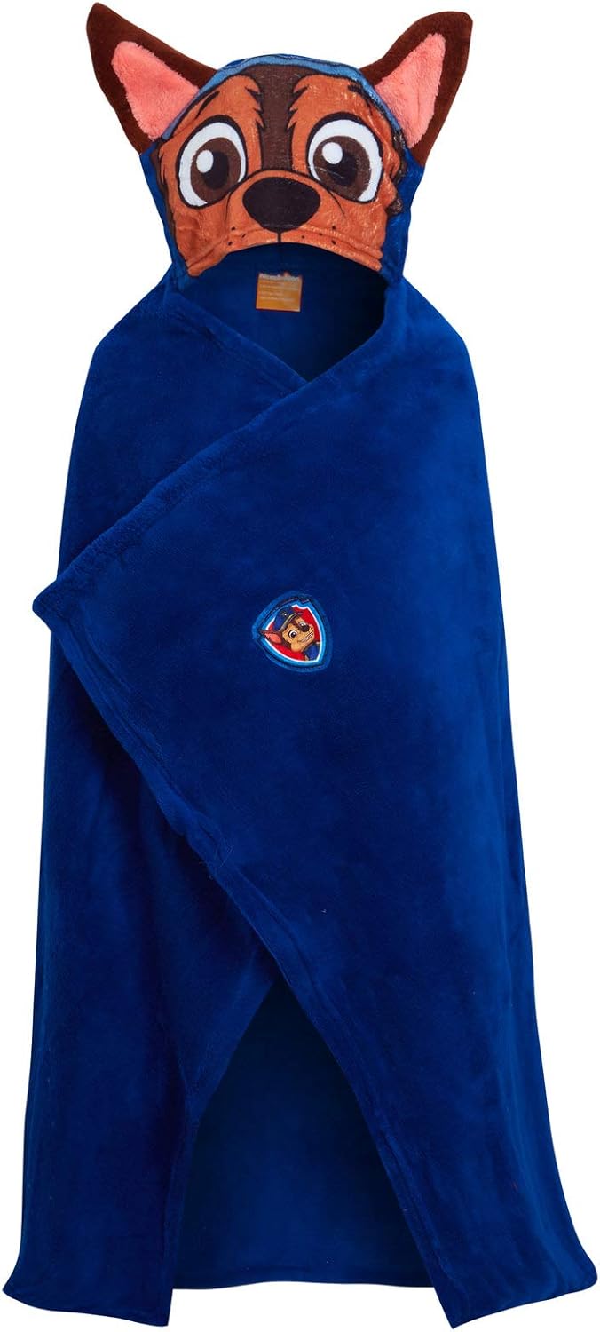 Kids Paw Patrol Hooded Fleece Blanket Chase Blue Amazon.co.uk Clothing