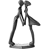 Couple Art Iron Sculpture, Metal Ornament Figurine,Handcrafted Iron Sculpture & Romantic Gift for Weddings and Anniversaries, Perfect for Home and Office Decor.