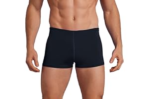 Leshang Mens Square Leg Shorts Mens Comfortable Swimsuit for Polyester PBT Fabric
