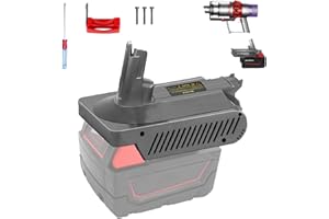 JJXNDO V10 Adapter for Milwaukee M18 18V Li-ion Battery Convert to for Dyson V10 Battery&Work for Dyson Cyclone V10 Animal Absolute Fluffy SV12 Vacuum Cleaner w/ Trigger Lock &Screwdriver(NOT FOR V10 Slim)