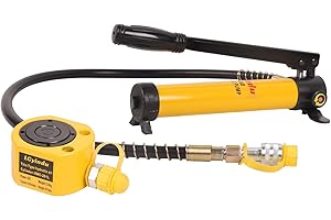 LCyindu Porta Power Kit 20T Multi Section Stroke Hydraulic Ram Cylinder Jack 1.06" Stroke RMC-201L Single-Acting + 400cc Hydraulic Hand Pump CP-180 for Machinery and Industry