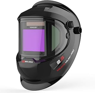 YESWELDER Large Viewing True Color Solar Powered Auto Darkening Welding Helmet