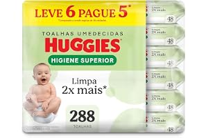 Lenços Huggies Higiene Superior Limpam 2x Mais 6 x 48 Un
