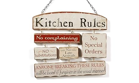 Gift Craft Kitchen Rules Wall Sign Amazon In Home Improvement
