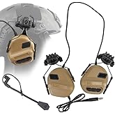 ATAIRSOFT Tactical Headset Unlimited Power Intercom with Microphone Waterproof Hunting Shooting Headphones Earmuff No Noise Reduction Function (Tan)