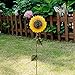 YK Decor Metal Sunflower Garden Stake Flower Yard Stake Decor (21'')