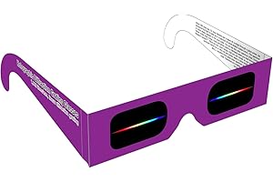 Rainbow Symphony Diffraction Grating Glasses, Linear, 1000 Line/millimeters, Made in USA, Package of 25