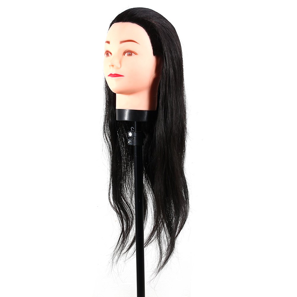 Barber's Head, Barber Practice Training Mannequin Head with Clamp Black