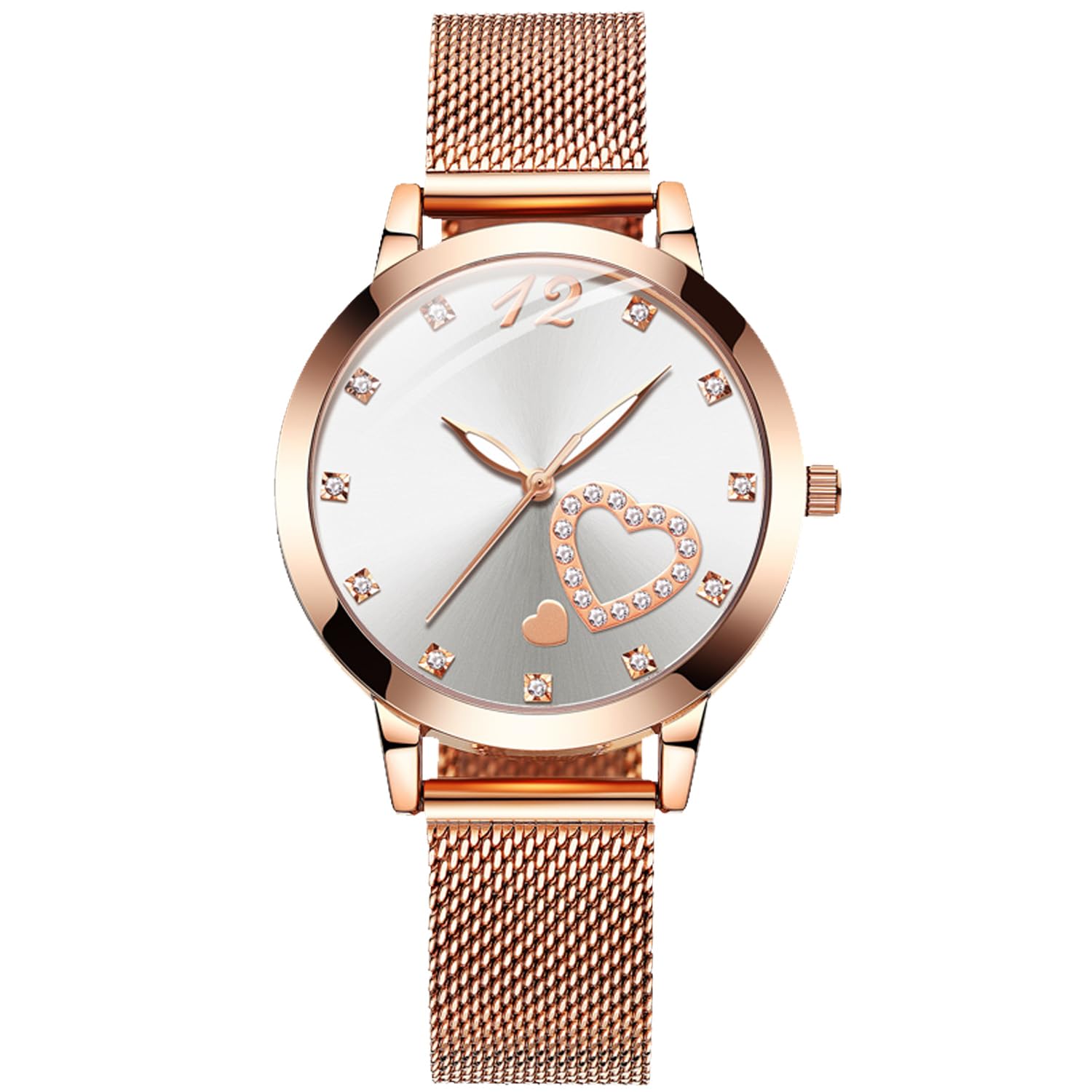 RORIOS Fashion Wrist Watches for Women Rose Gold Steel Strap Analogue Quartz Wristwatch Elegant Watches for Ladies Girls — image 1