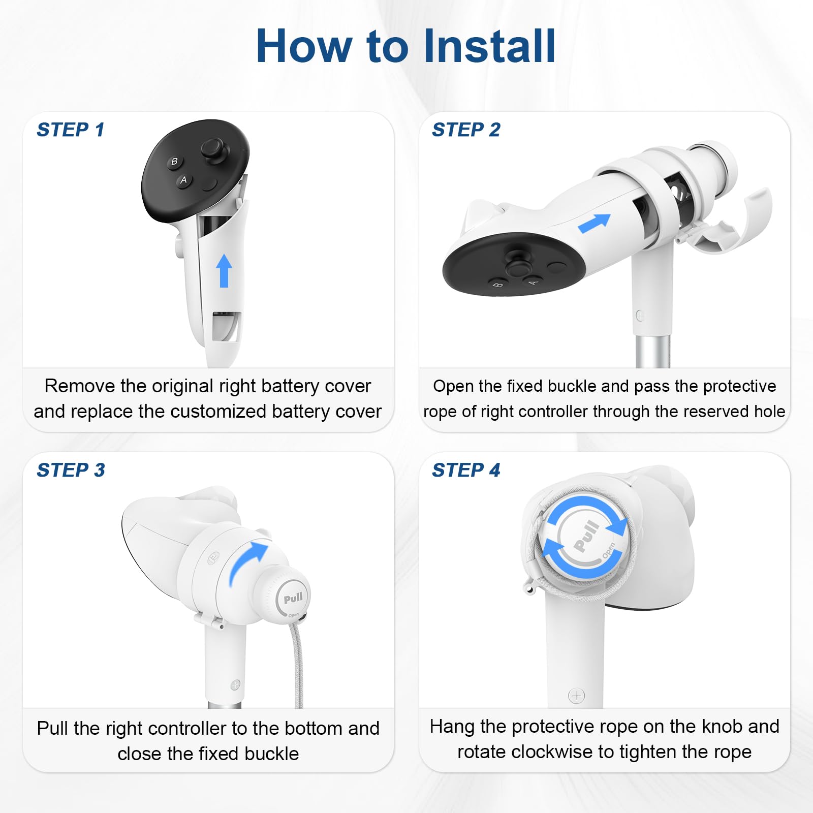 AMVR Golf Club Attachment Compatible with Meta/Oculus Quest 3S/Quest 3, Non-Slip VR Golf Handle Grip for Golf +, 80 Degree Design Keep Tracking （for Right Controller, Not for Charging Dock Battery）