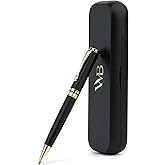 Wordsworth and Black Ballpoint Pen Set - Stunning Luxury Pen Bamboo Blackwood Gold Finish, Refillable, Best Ball Pen for Men & Women, Black Ink Refill, Elegant, Point Pen
