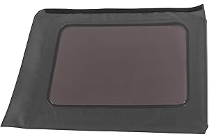 MasterTop Soft Top Replacement Quarter Window, Passenger Side - Fits Jeep Wrangler JK 2007-2018 - Compatible with Mopar Factory Soft Tops (Fits 07-18 4-Door, Black Diamond)