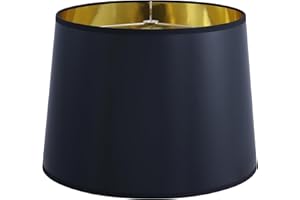 Aspen Creative 32327 Transitional Hardback Empire Shaped Spider Construction Lamp Shade in Black w/gold inside Washi Paper, 12" Top x 14" Bottom x 10" Slant Height