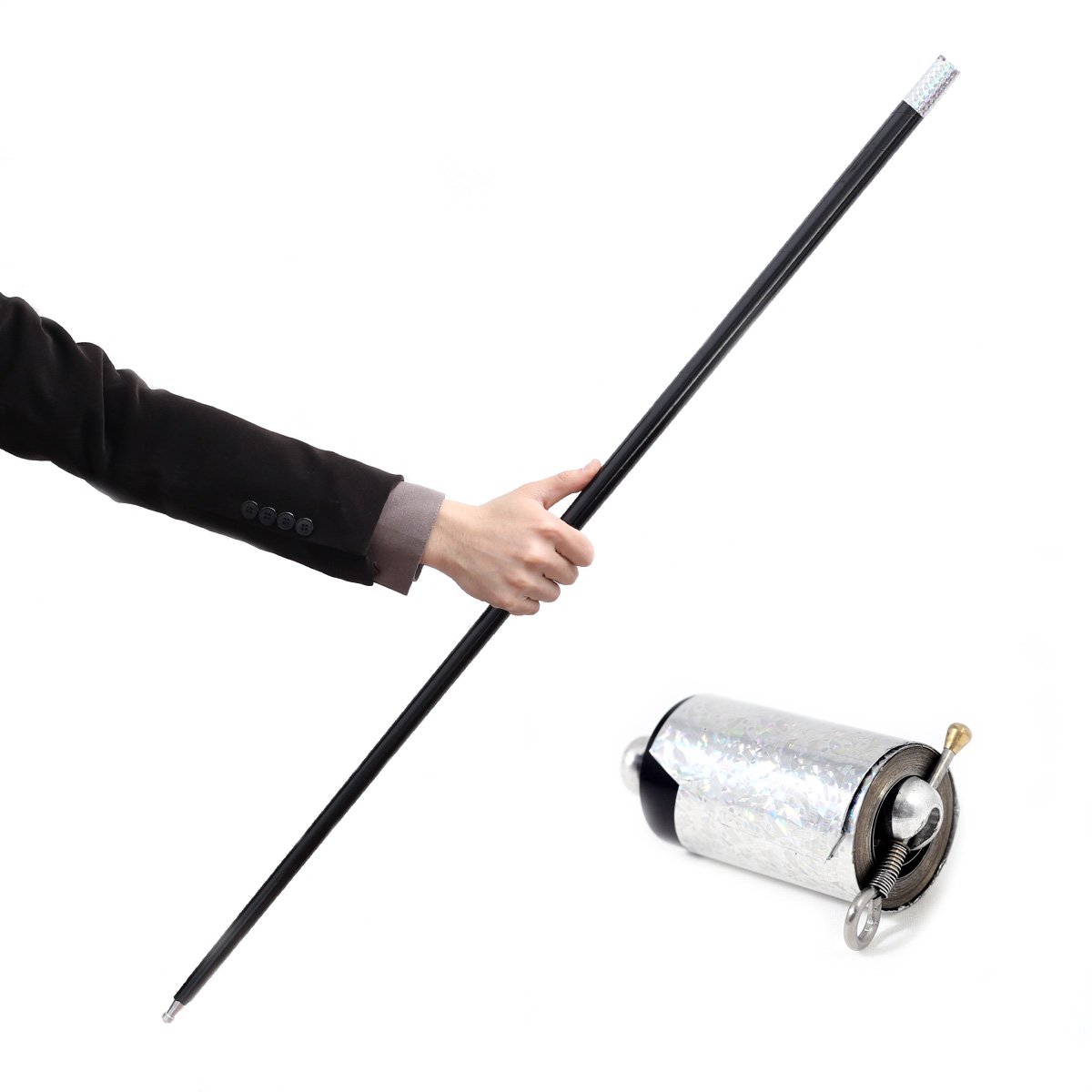 Colorful metal cane appearance - Black