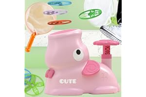 QWIFYU Flying Disc Launcher Toy for Kids, Butterfly Catching Game, Outdoor Toys for Kids Ages 4-8, Games for Summer Outside Backyard Activities, Birthday Gift Ideas for 3+ Year Old Boys Girls(Pink-Elephant)