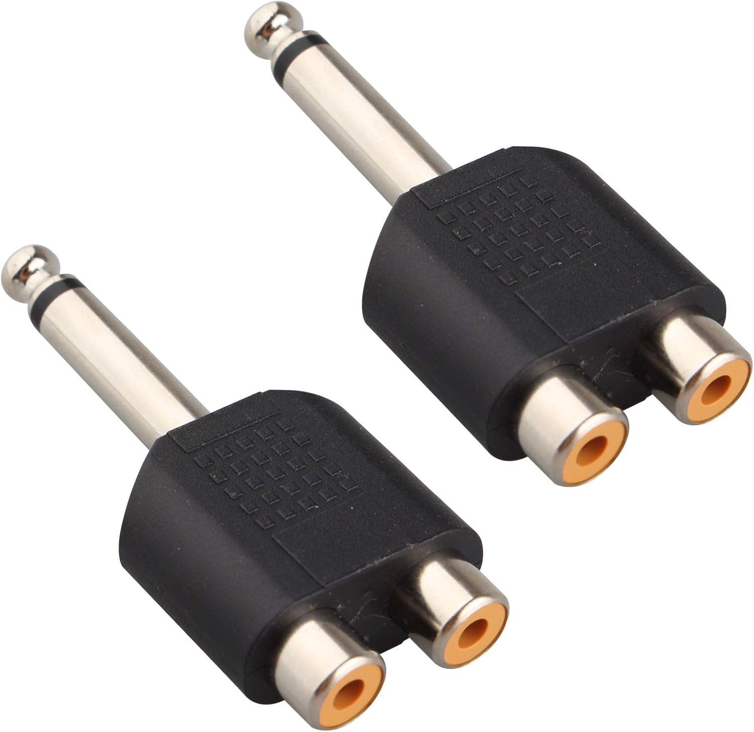 2PCS 6.35mm Stereo Male To 2 Dual RCA Female Jack Amazon.co.uk
