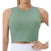 THE GYM PEOPLE Women's Workout Crop Tops Sleeveless Yoga Running Shirts Athletic Tank Top No Padding