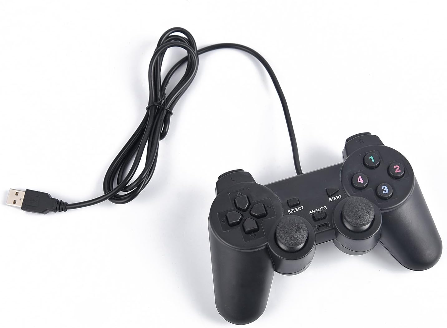 CsD USB Double Shock Controller Gamepad for PC Computer Laptop - Black