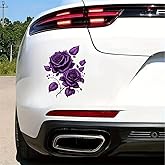 2pcs Purple Rose Vinyl Decal 4.5"x5.5", Elegant Floral Sticker for Car, Laptop, Window, Notebook, Wall, Waterproof & Durable Car Decal Sticker |#AZ141