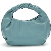 Pettata Chic Top Handle Bag for Women Small Ruched Hobo Handbag Soft Faux Leather Tote Bags Purse