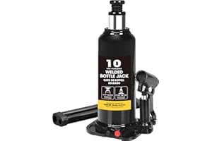 BIG RED AT91003BB Torin Welded Hydraulic Bottle Jack for Car Auto Repair and House Lift, 10 Ton (20,000 lb) Capacity, Black
