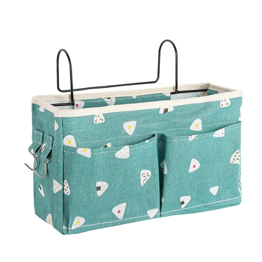 croselyu Home Multifunctional Bedside Hanging Bag College Dormitory Bedside Cloth Hanging Basket Bed Clutter Sorting Storage Bag Magazine Book Storage Bag (Green)