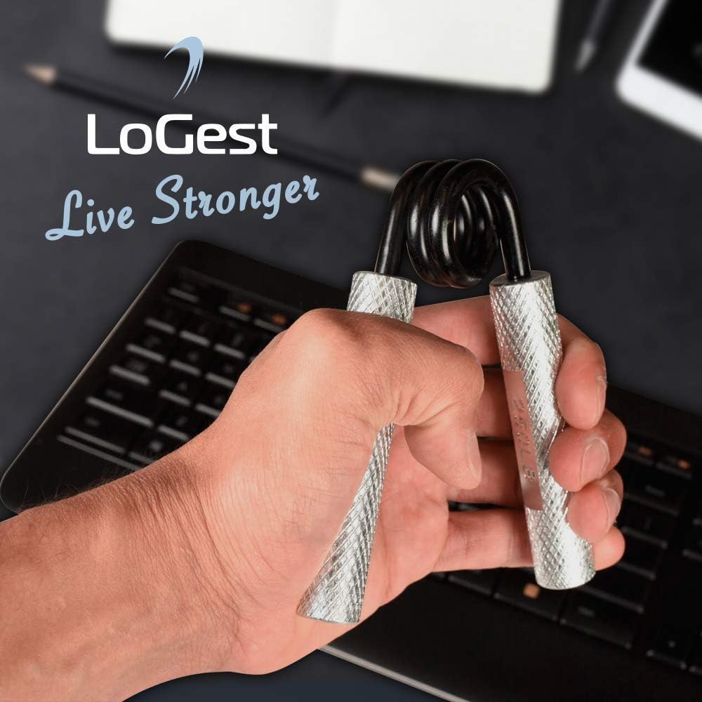 Logest Metal Hand Grip Strengthener 100LB-350LB No Slip Heavy-Duty Grip Strengthener with Gift Box, Great Wrist & Forearm Hand Exerciser, Home Gym, Hand Gripper Grip Strength Trainer (Silver - 150LB) : Sports & Outdoors