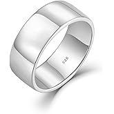 STARCHENIE Solid 925 Sterling Silver Wedding Band Ring, 2mm 3mm 4mm 5mm 6mm 7mm 8mm Width, Comfort Fit High Polish, for Men and Women