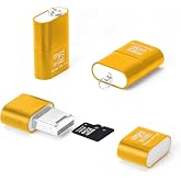 [3 Pack] Micro SD Card Reader for Android,Micro SD Card to USB Adapter, TF Card Reader with Mini Size for Camera Memory Card Reader, Wansurs Card Reader for PC Laptop (Golden)