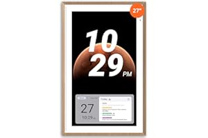 ApoloSign 27” Digital Calendar: Dual Mode Calendar with Google Play & Multi-calendar Sync, Electronic Planner & Chore Chart, Smart Touchscreen, Interactive Display for Family Schedules (Teak Wood, 27-inch)