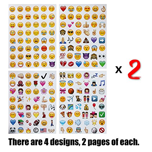 EMOJI Sticker 8 Sheets Emoticon Stickers (2cm) Smiley Face Decorative Funny Faces from Facebook iPhone