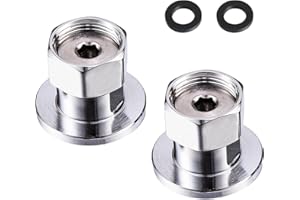 SEPAITEK Commercial Sink Coupler Replace Commercial Faucet Parts Adjustable 1/2" NPT Female Eccentric Flange Inlet Brass fit 8" Center Wall Mount Faucets (2 Pcs)