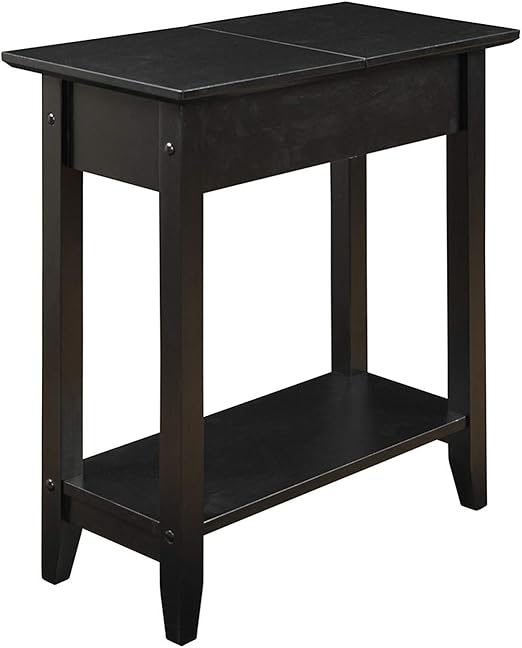 Convenience Concepts American Heritage Flip Top End Table, Black