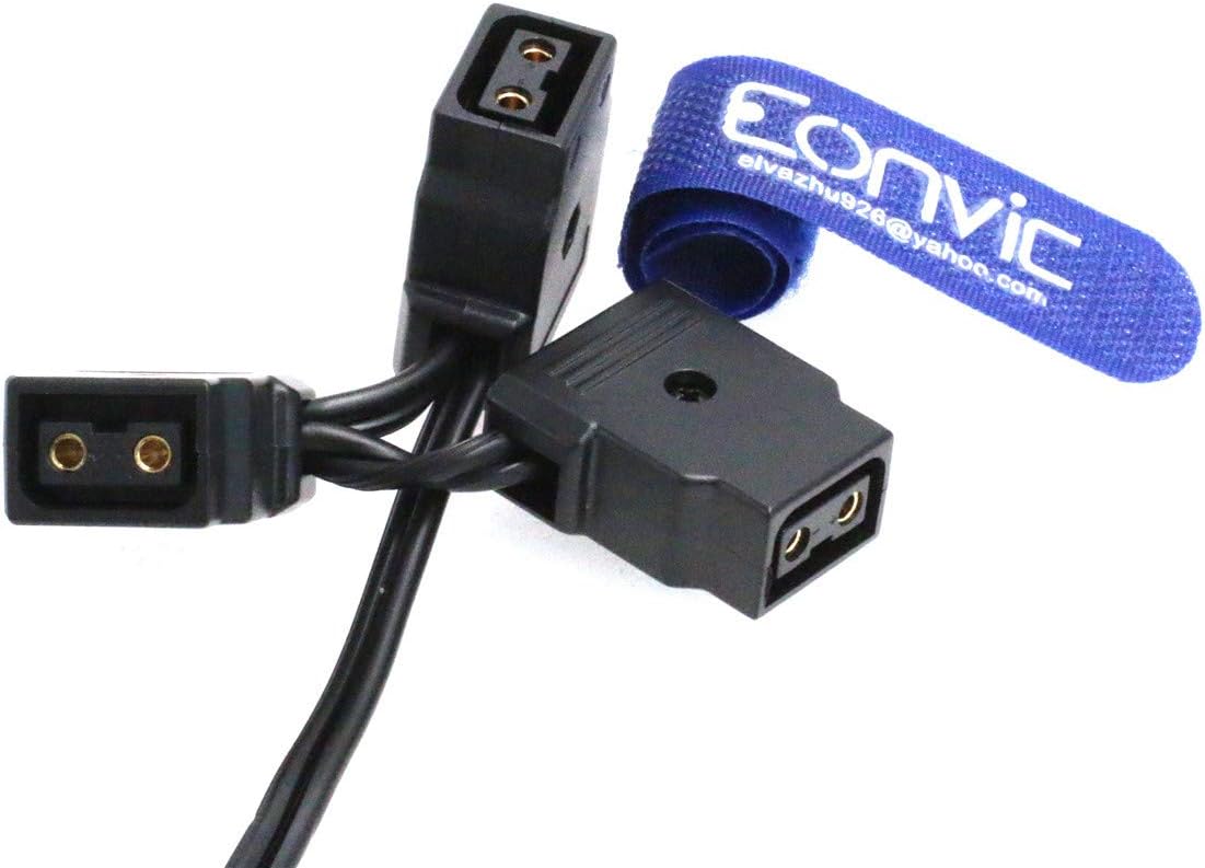 EONVIC Cable- D-Tap Male to 3 x Ptap Female Extension Cable For BMCC Anton V mount battery, Black, 2 Meters - Image 3
