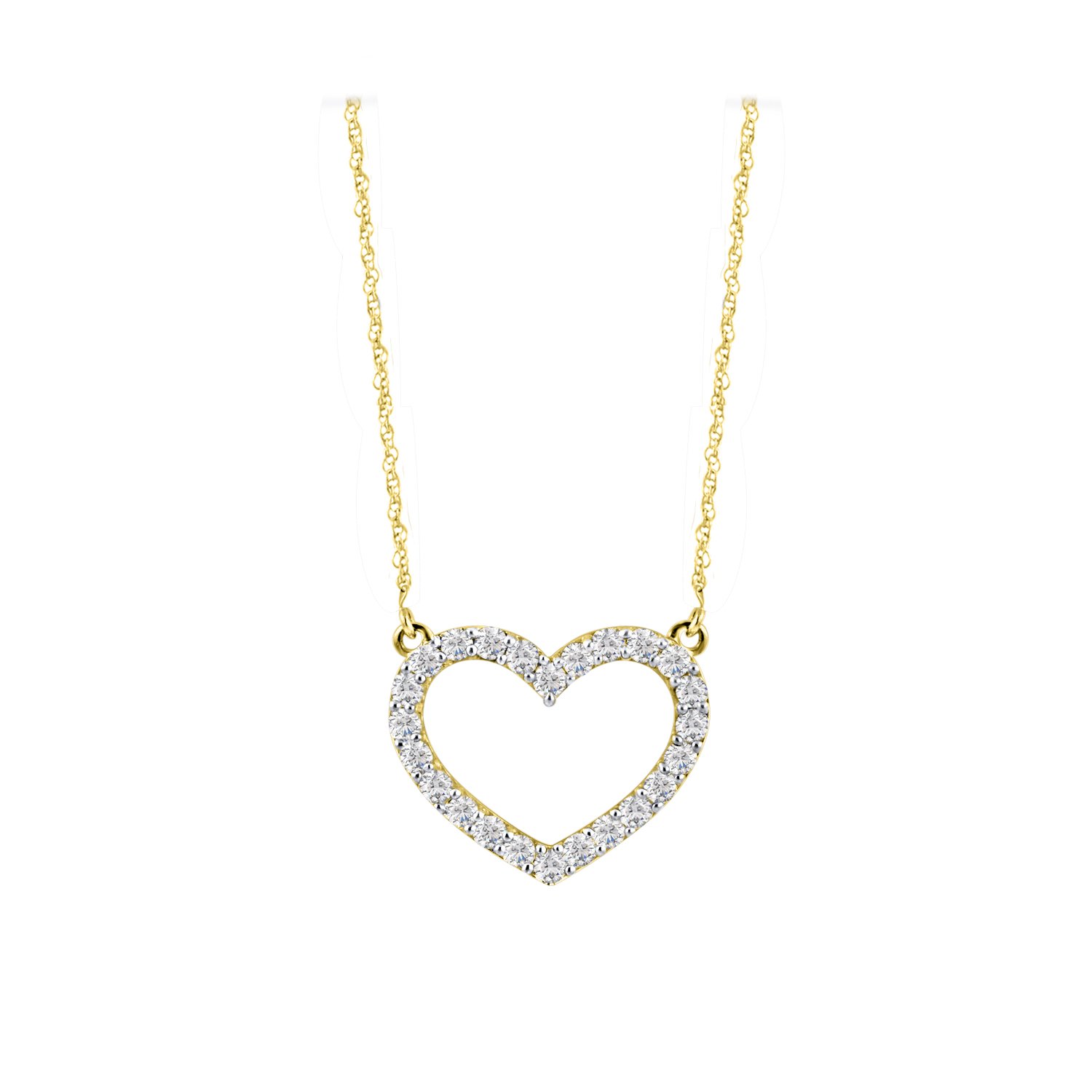 Quick Answers Discounthouse4you 0 13 Ct Round White Cubic Zirconia Open Heart Pendant Necklace In 14k White Gold Over Take Up To 70 Off Sonoritaaparelhosauditivos Com Br