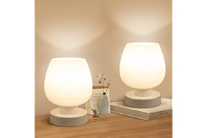 Touch Bedside Table Lamp Set of 2 - Small Modern Table Lamp for Bedroom Living Room Nightstand, 3-Way Dimable Desk lamp with 