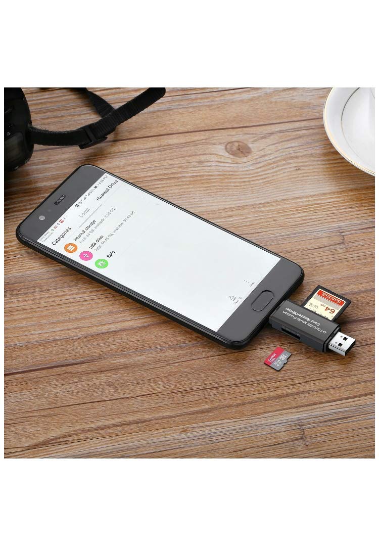 GETDL SD/Micro SD Card Reader, Micro USB OTG Adapter and USB 2.0 Portable Memory Card Reader for SDXC, SDHC, SD, MMC, RS-MMC, Micro SDXC, Micro SD, Micro SDHC Card and UHS-I Cards
