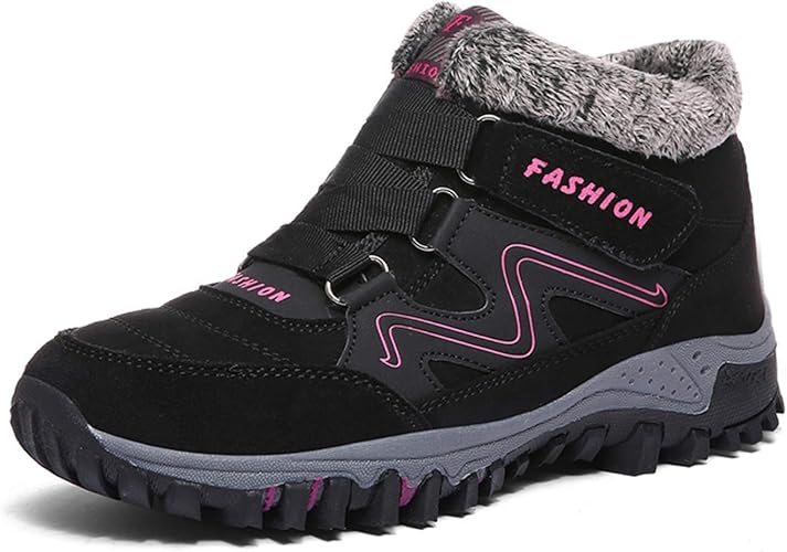 Amazon Moodeng 防寒靴レディーストレッキングシューズ ショートブーツ冬用 裏起毛 保暖滑り止めアンクルブーツアウトドア 登山靴 スノートレーニング