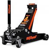 AV Steel Heavy-Duty Floor Jack 4 Ton (8,000 lbs), Lift Range 4-1/4" to 19-3/4" for Cars, Vans, SUVs &amp; Pickup Trucks, Hydraulic Steel Floor Jack with Dual Piston Pump - Not for Sports Cars or RVs