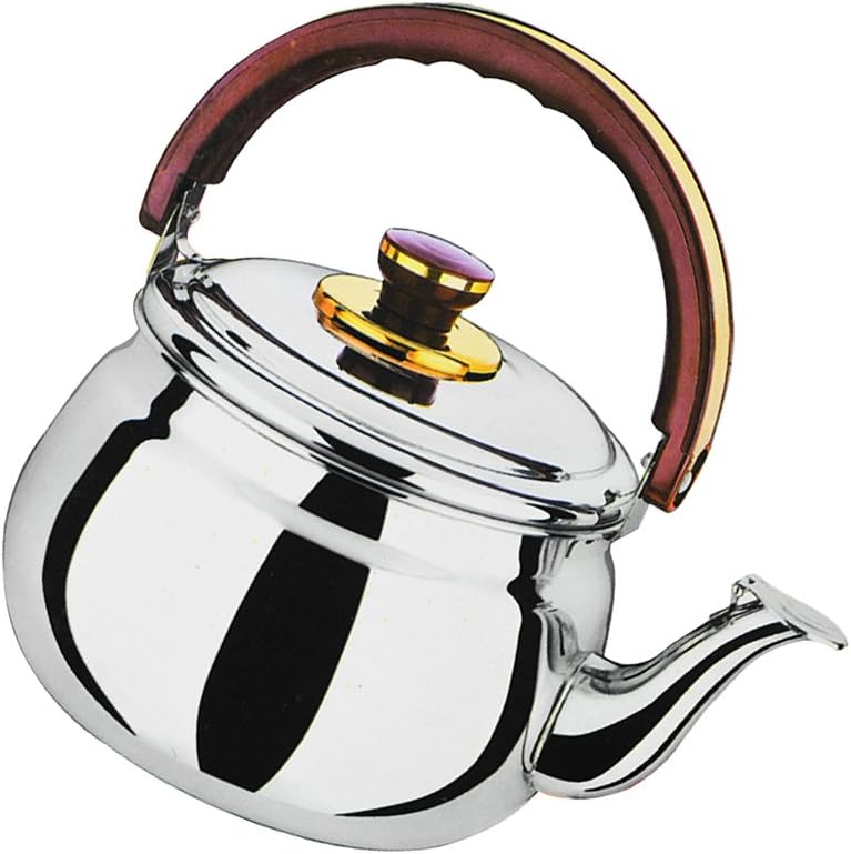 VANKOA Small Tea Kettle Stovetop Whistling Tea Pot, Stainless Steel Tea Kettles Tea Pots for Stove Top, (0.6-Liter Capacity)